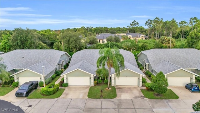 drone / aerial view with a residential view