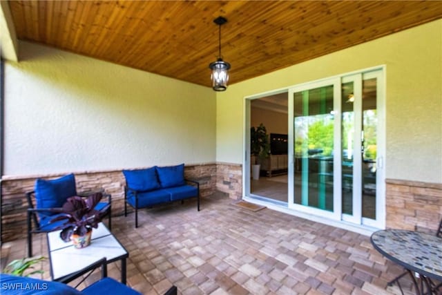 view of patio with an outdoor hangout area