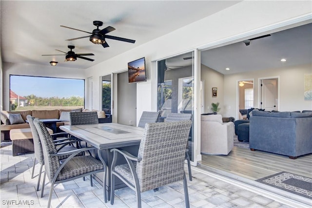 dining room featuring a wealth of natural light