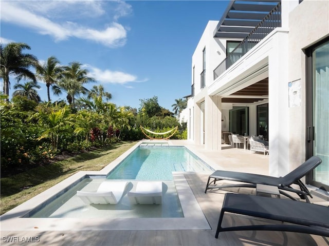 view of pool with a patio