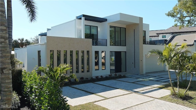 exterior space with stucco siding