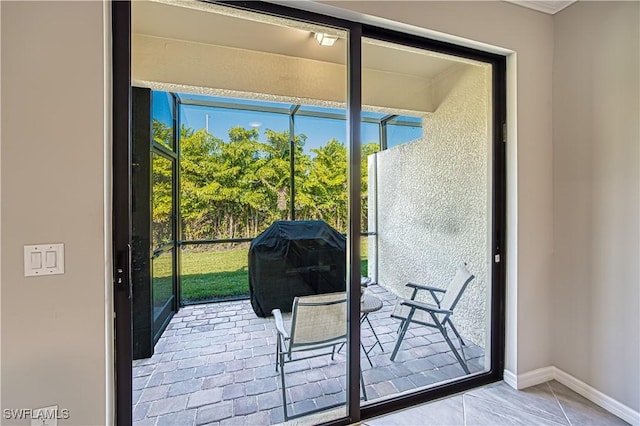 doorway with baseboards