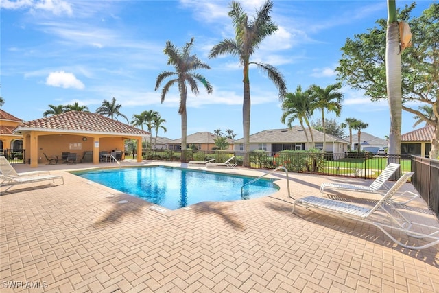 view of pool with a patio area