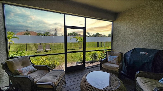 view of sunroom