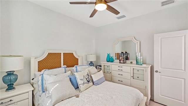 bedroom featuring ceiling fan