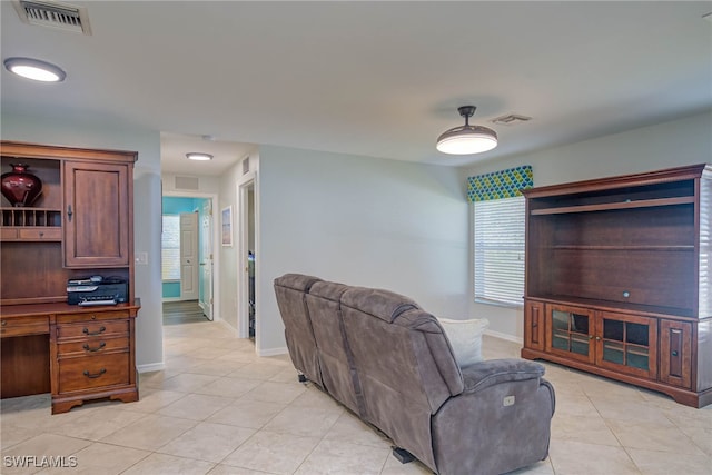 view of tiled living room