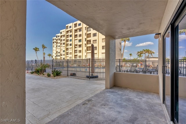 balcony with a patio