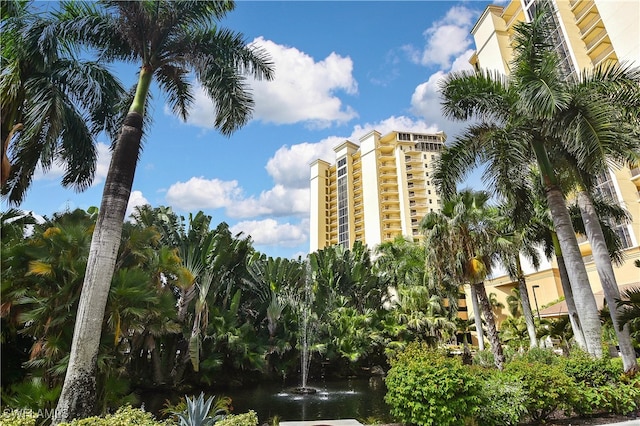 view of building exterior featuring a water view