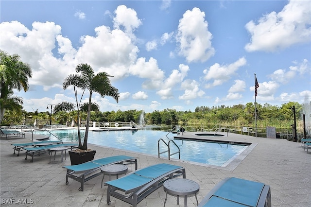 view of pool featuring a patio area