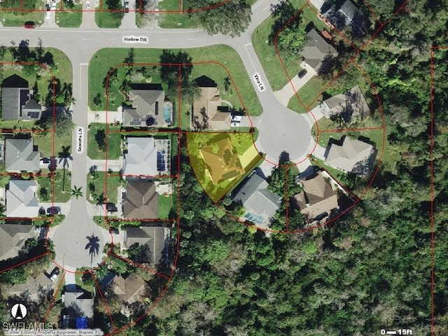 birds eye view of property featuring a residential view