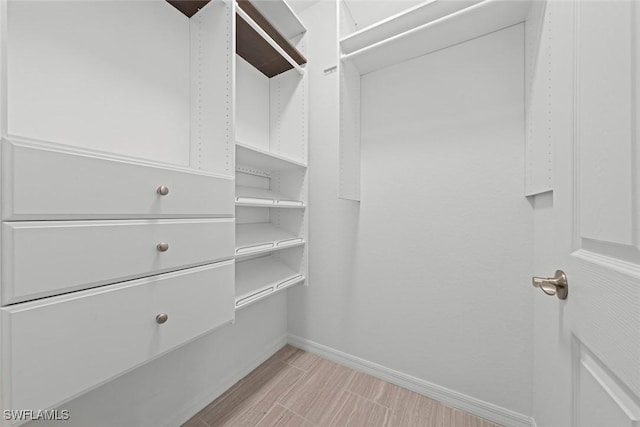 view of walk in closet