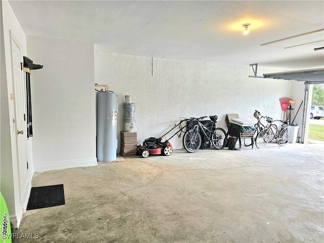 garage with water heater