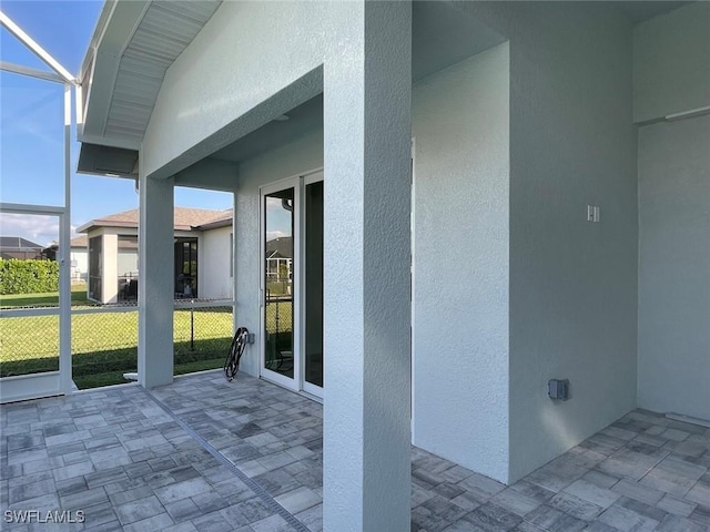 exterior space featuring a lanai