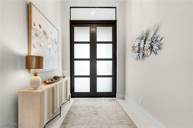 doorway featuring french doors