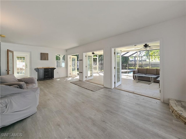 living room featuring light hardwood / wood-style floors