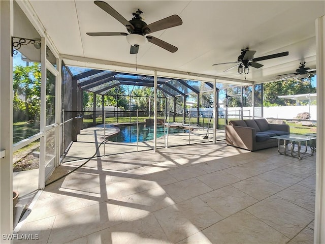 view of unfurnished sunroom