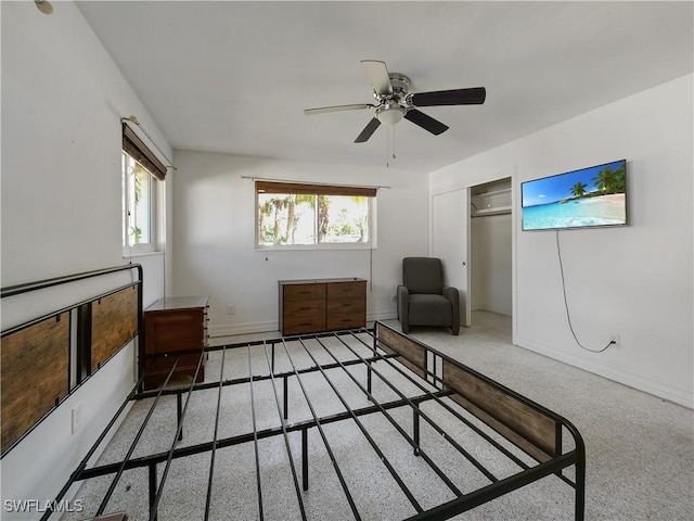 bedroom with a closet and ceiling fan