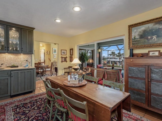 view of tiled dining space