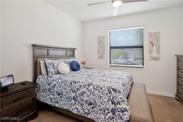 bedroom featuring ceiling fan