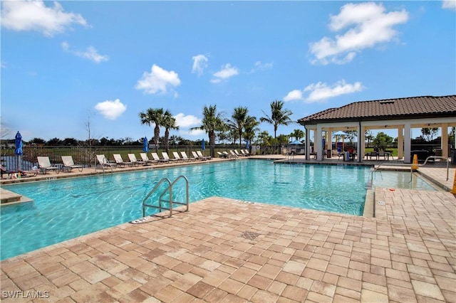 view of pool with a patio