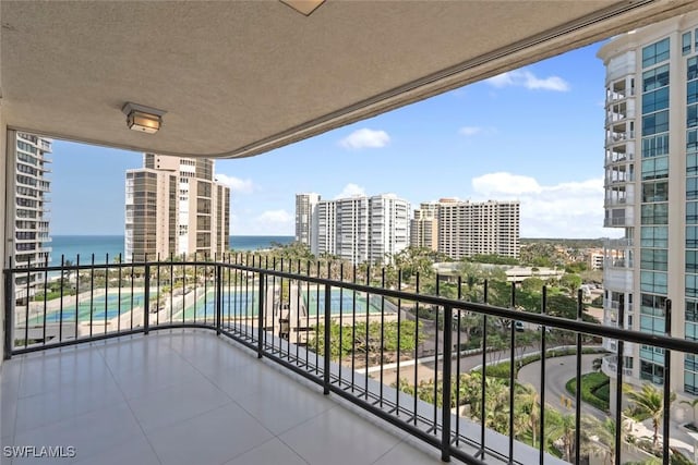 balcony with a water view