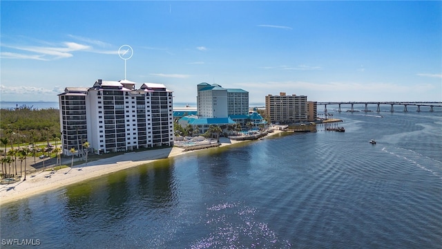 water view featuring a beach view