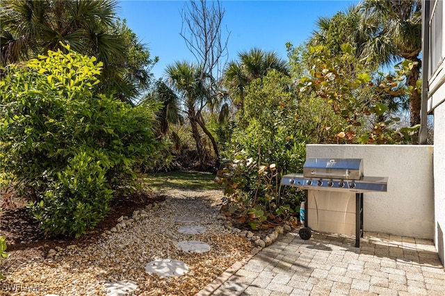 view of patio featuring grilling area