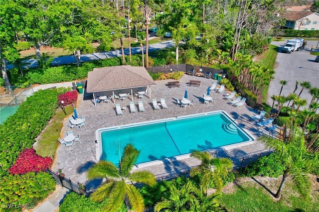 view of pool featuring a patio