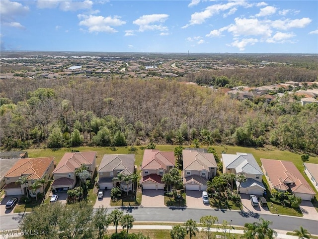 birds eye view of property with a residential view
