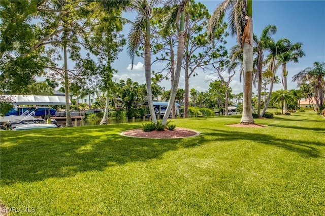 view of yard featuring a water view