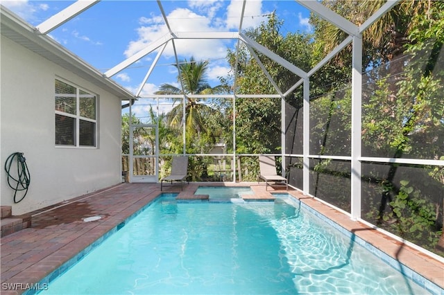4320 Little Hickory Rd, Bonita Springs, FL 34134 - view of swimming pool with a lanai and a patio