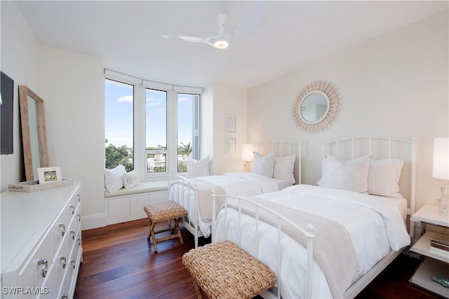 bedroom featuring dark hardwood / wood-style floors