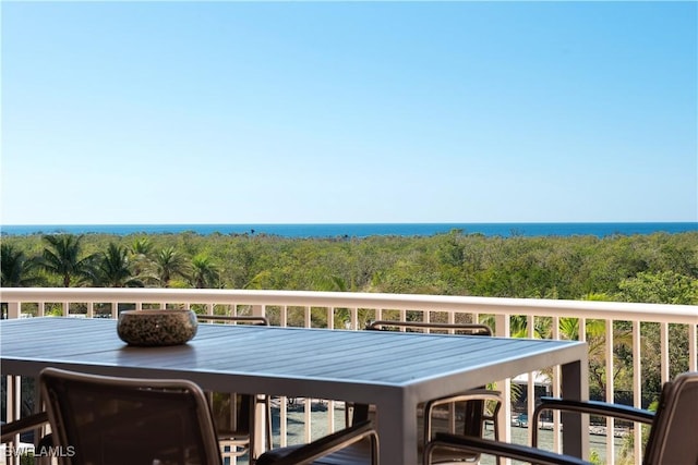 balcony with a water view