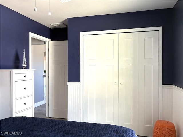 unfurnished bedroom with a closet