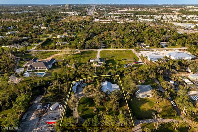 bird's eye view with a residential view