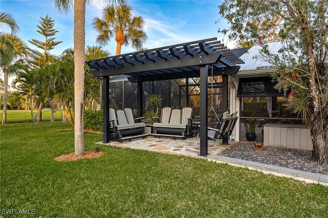 view of patio with a pergola