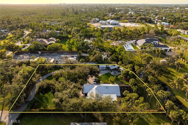 drone / aerial view with a residential view