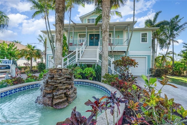 exterior space featuring covered porch