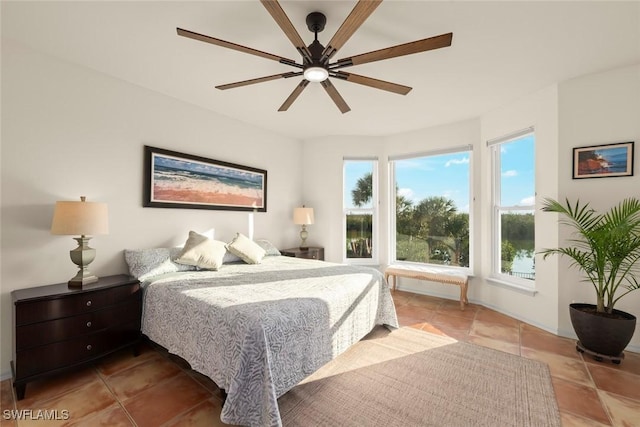 bedroom with ceiling fan