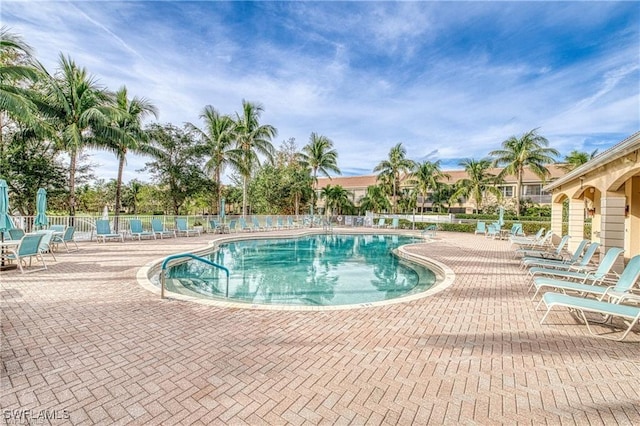 view of pool with a patio area