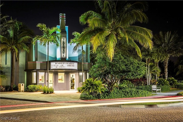 view of property at night