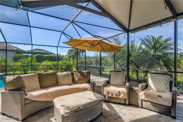 view of patio featuring an outdoor hangout area