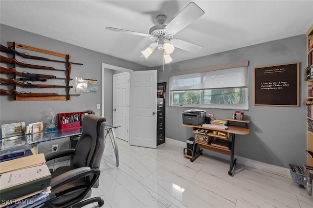 office with ceiling fan