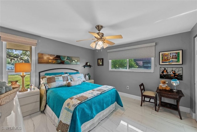 bedroom with ceiling fan