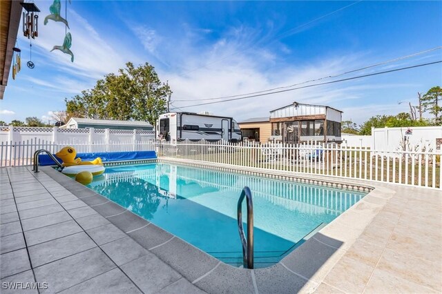 view of swimming pool with a gazebo