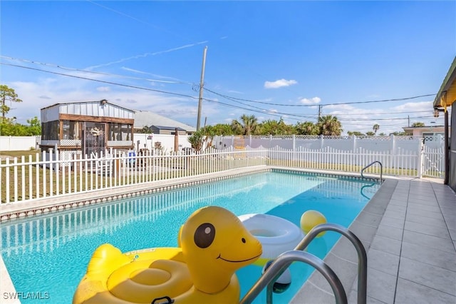 view of swimming pool with a gazebo