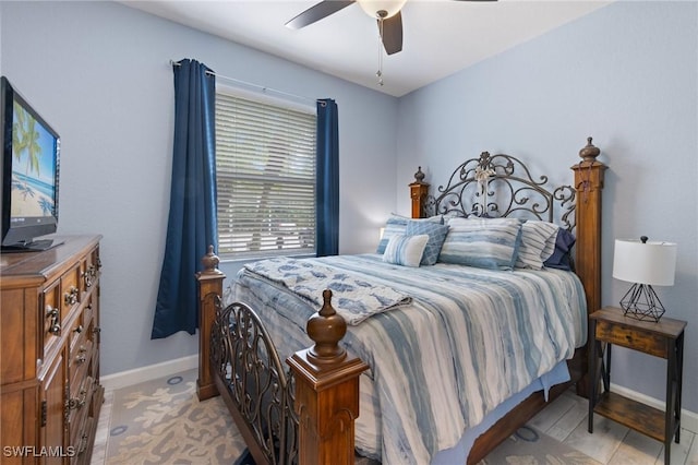 bedroom featuring ceiling fan