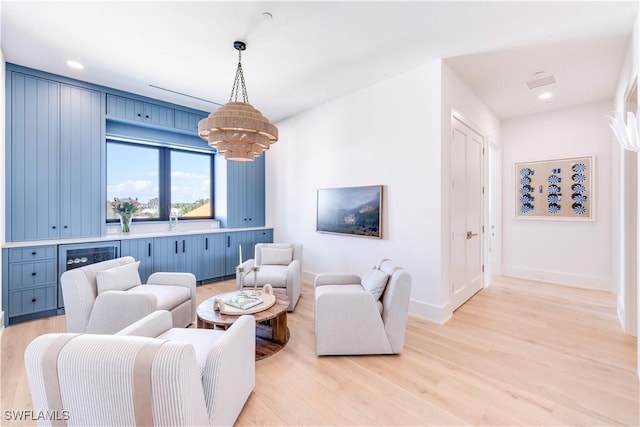 living room featuring light hardwood / wood-style floors