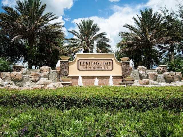 view of community sign