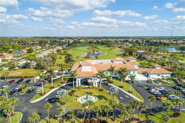 birds eye view of property with a residential view